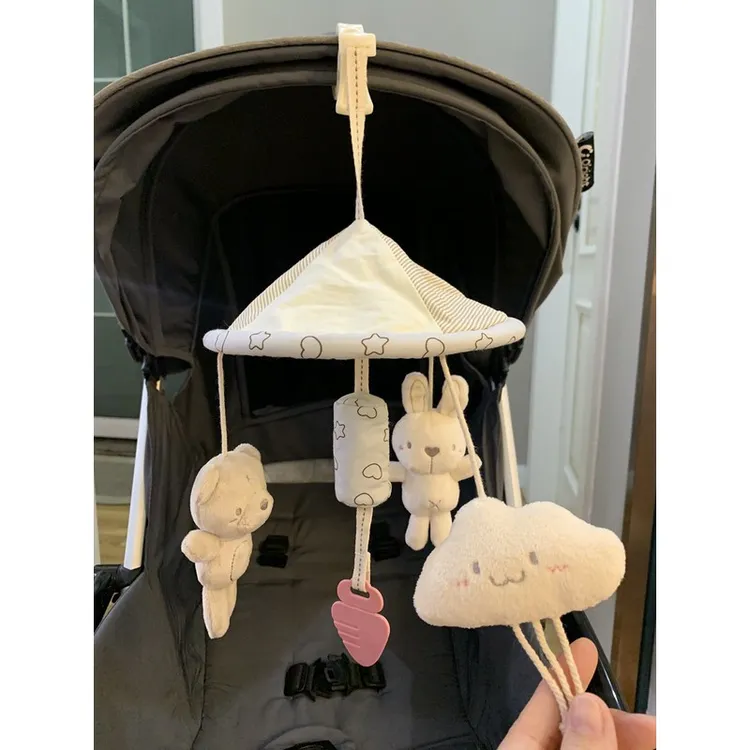 婴儿推车挂件风铃3-6个月新生儿床铃床挂宝宝车载吊伞安抚巾玩具