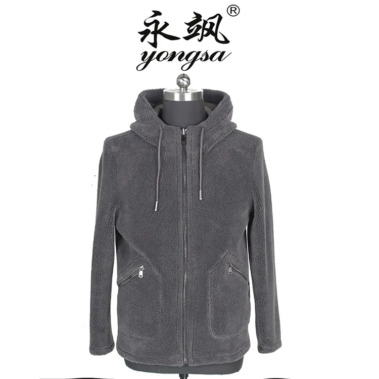 {直播}Yong Sa/永飒男士颗粒绵羊毛外套—01连帽（双面穿）