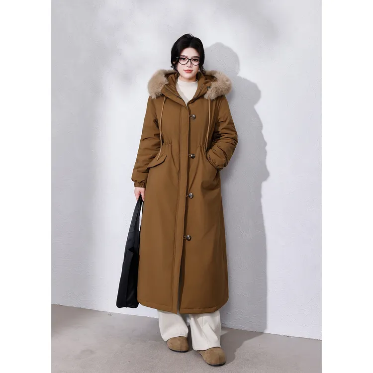 LX【加倍温暖】蛋妹大码女胖mm2025冬季新款保暖外套派克服DM35255