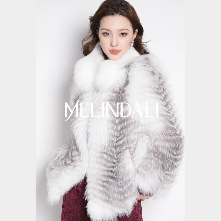 Melinda Li【冰山美人】黑标芬兰sagafurs十字狐狸毛本色宾霸皮草