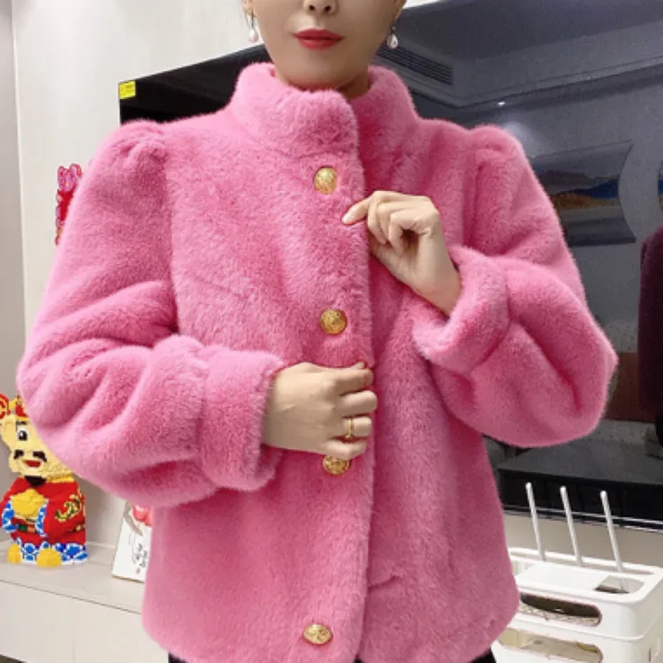 立领泡泡袖短外套宫廷风款气质百搭洋气上衣女冬季秋冬外套短款