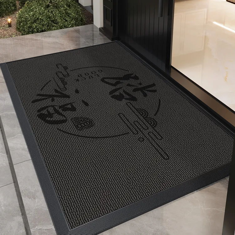 忘忧虫高档灰色大门口入户门垫防滑耐脏玄关脚垫家用丙纶进门地毯