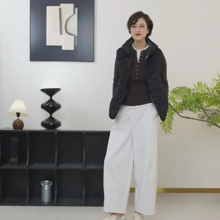 【U.M】月下听风绵羊毛连帽马甲简约百搭叠穿马甲