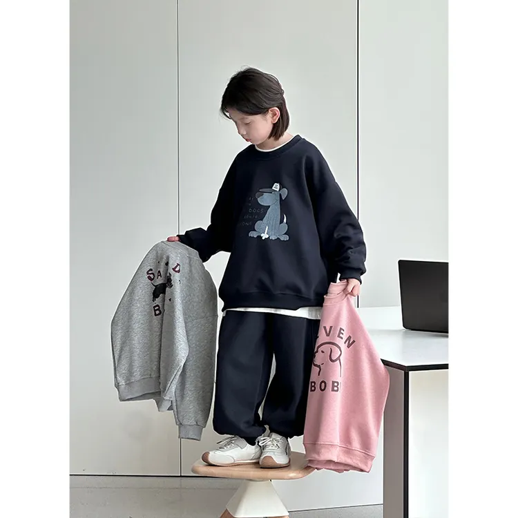  【现货】男童多色卫衣春秋韩版中大童上衣潮装儿童圆领长袖2025款