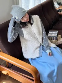 A451-秋冬新款拼接小个子保暖两面穿皮草马甲女宽松马夹背心外套