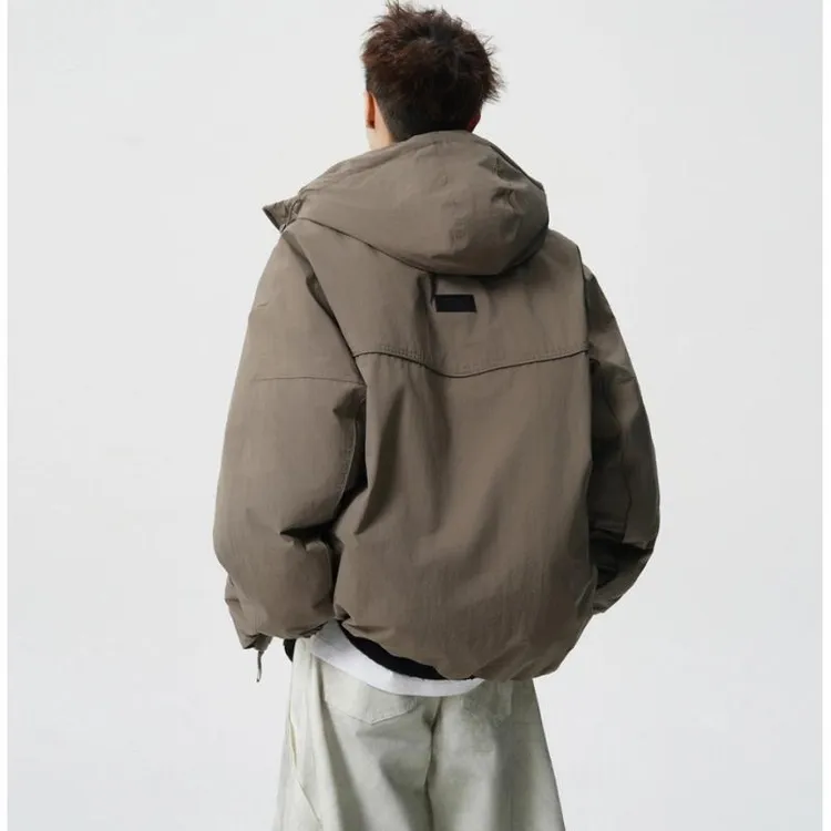 冬季连帽羽绒服男2025新款青少年流光机能风防寒宽松加厚保暖外套