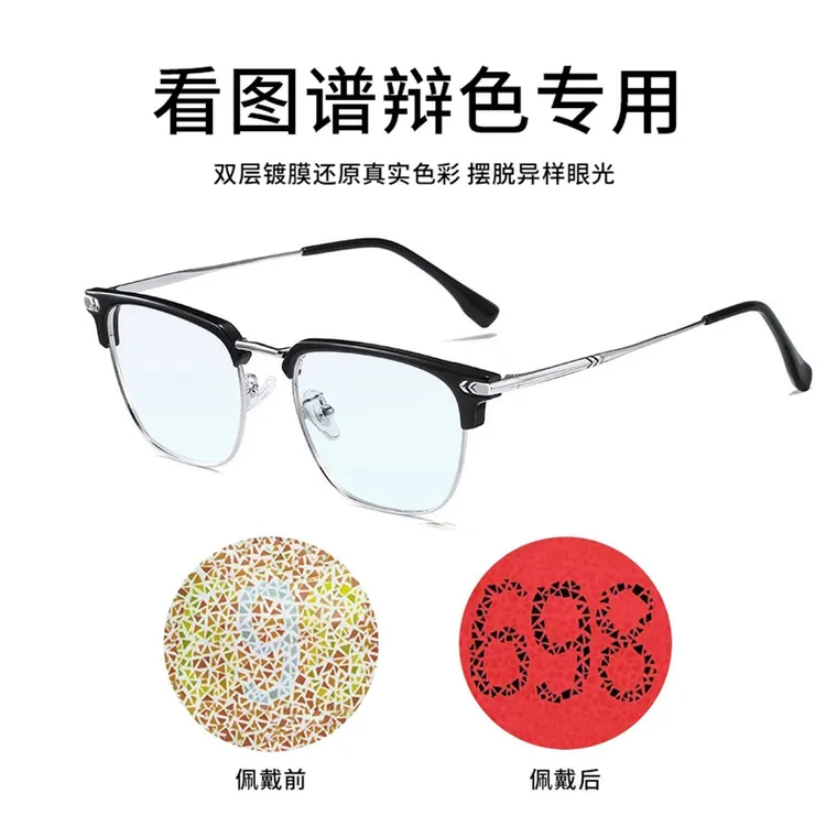 红绿高清色盲色弱眼镜 看色盲图谱开车日常佩戴 色盲色弱矫正改善