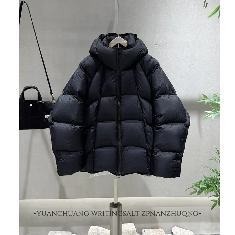极寒泡芙冬季零压感超厚慕斯阔版连帽百搭时尚羽绒服外套-11