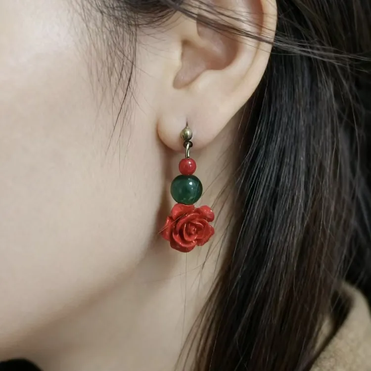 非金属陶瓷耳饰 原创手工陶瓷耳饰 民族风复古气质文艺女款耳坠