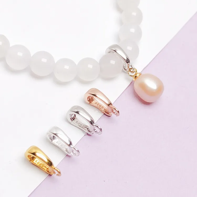 925银银制品 链接扣头吊坠项链扣手链提留搭圆珠开口圈链接扣DIY