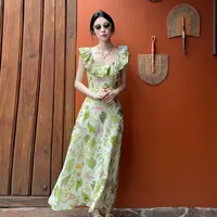 【现货+运贴5米】碎花连衣裙子女夏季2025新款海边度假韩系长裙5377