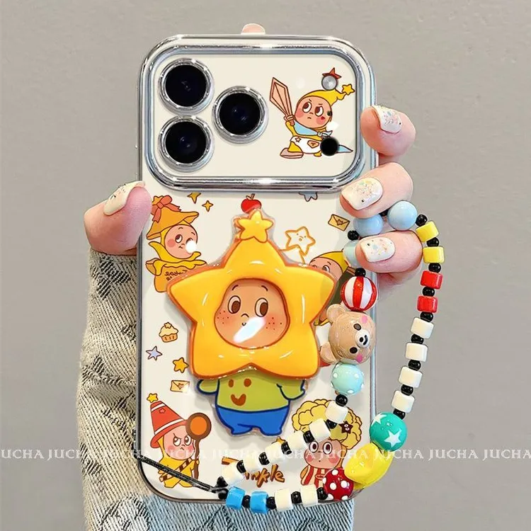 适用五小只星星人苹果17pro手机壳高颜值小众iphone16plus带挂绳1