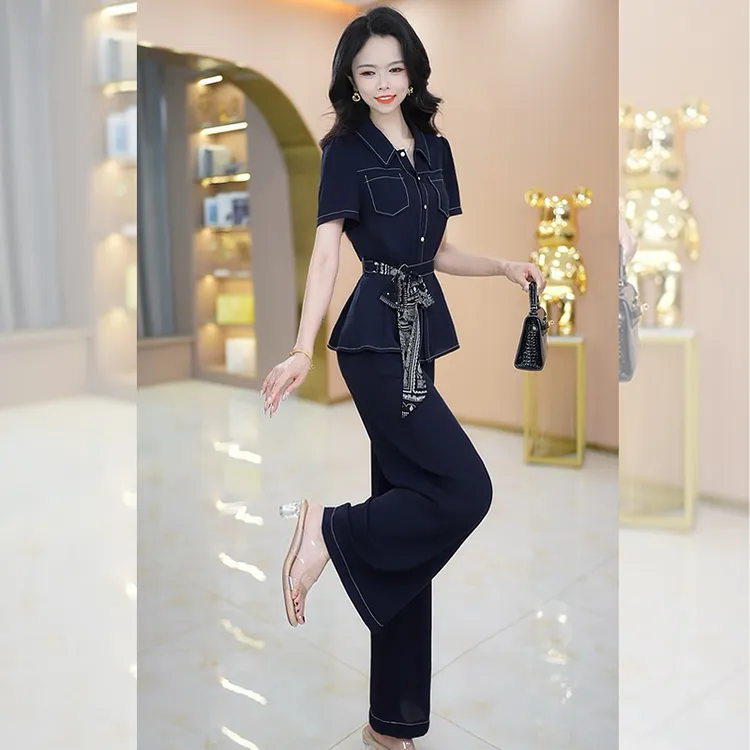 拉夏贝尔轻奢小众高级感女装职业两件套装2025夏季贵夫人洋气减龄