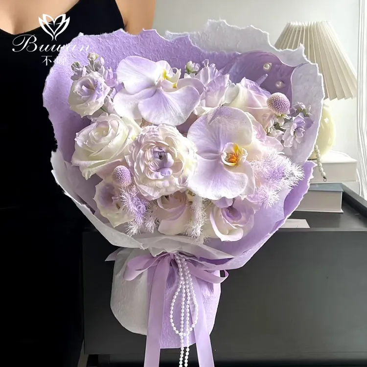 不晚 进口复古手撕东巴纸鲜花束包装纸花艺花店包花纸手工diy资材