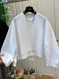 高级感独特别致套头圆领衬衫女2025新款早秋宽松白色长袖小衫上衣