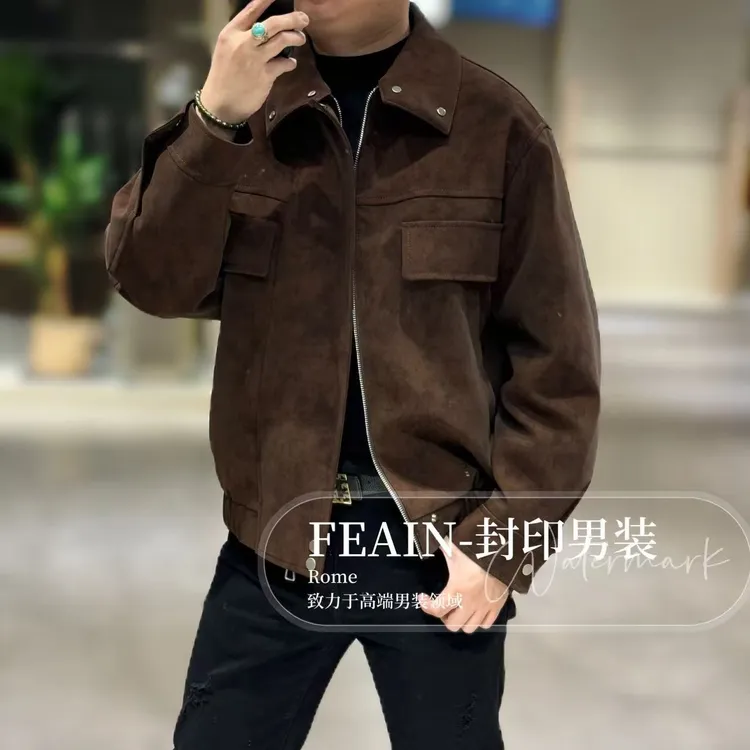 【鹅绒】高端定制男士进口卡丽皮鹅绒服96028