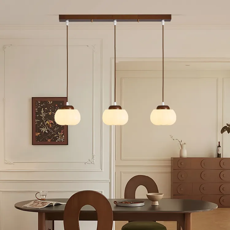 【九木】中古风法式奶油餐厅吊灯吧台床头小吊灯中山灯具护眼简约