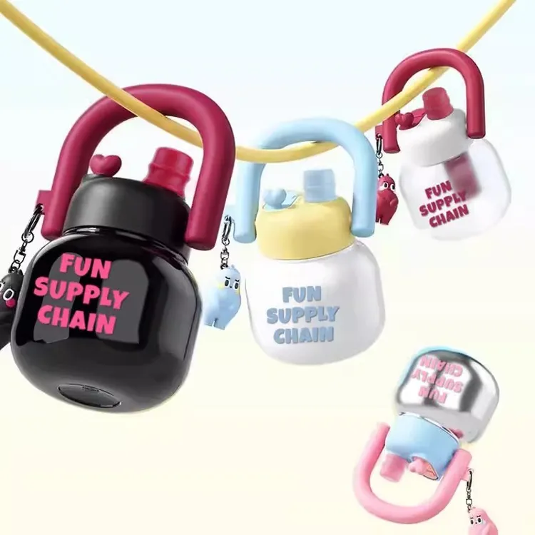 双饮拎拎壶大容量便携大肚子水杯卡通少女可爱水壶网红手提太空杯