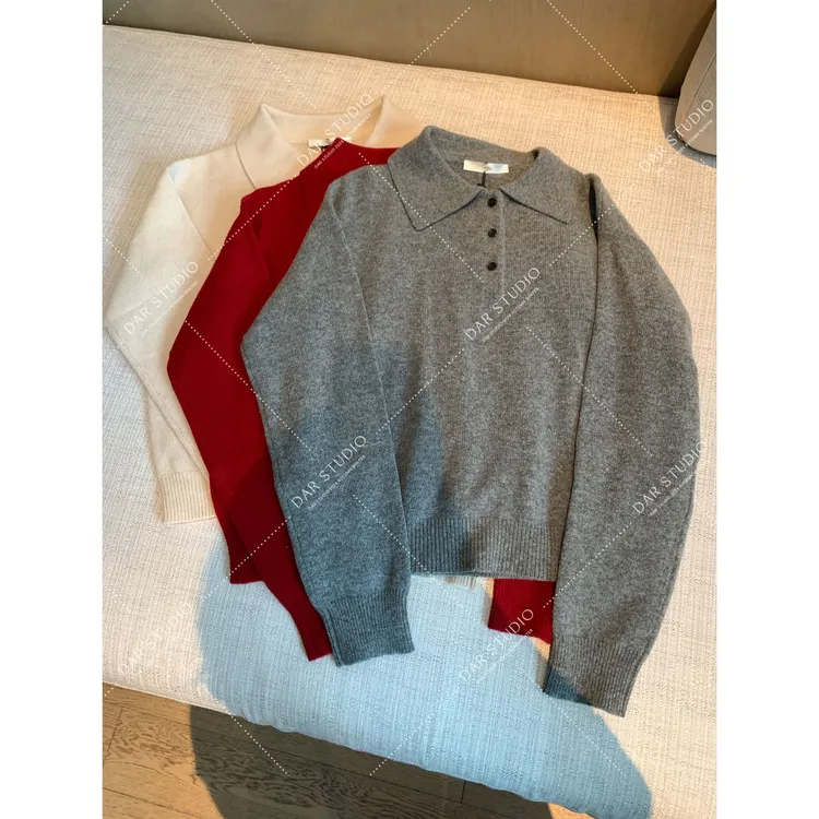 DAR STUDIO 深圳货【翻领羊毛】100羊毛秋冬翻领质感百搭毛衣88546