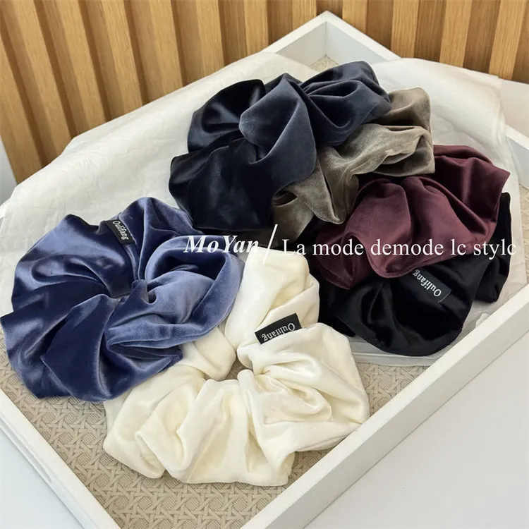 韩版纯色雪绵绒大肠发圈高级感柔软马尾发绳气质百搭扎头绳绑头花