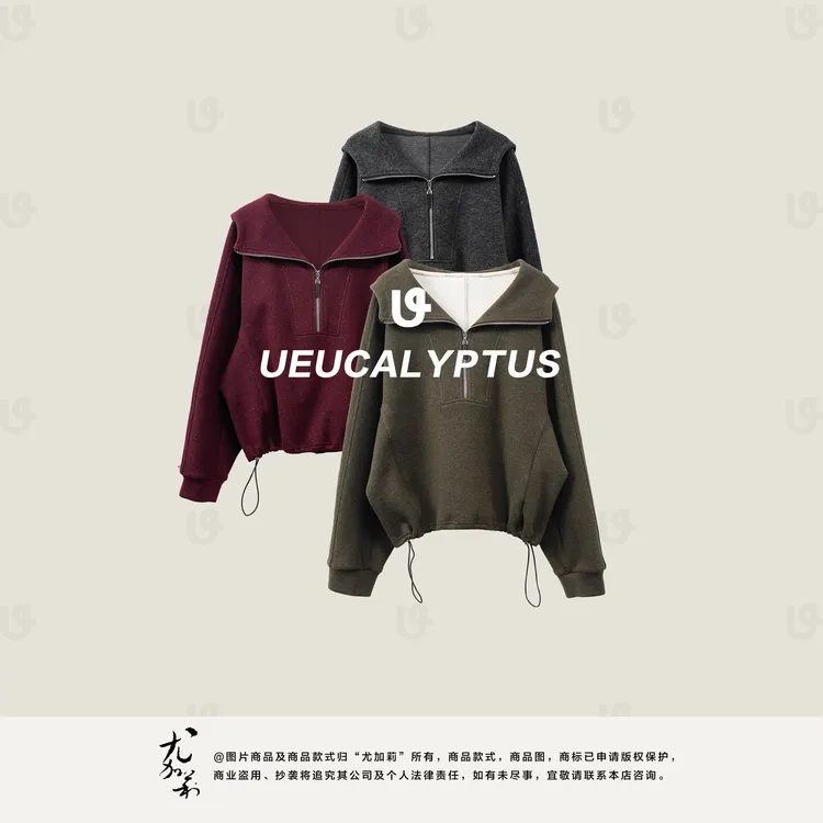 加莉精选【高衣品】质感显瘦花纱帽衫上衣-分码