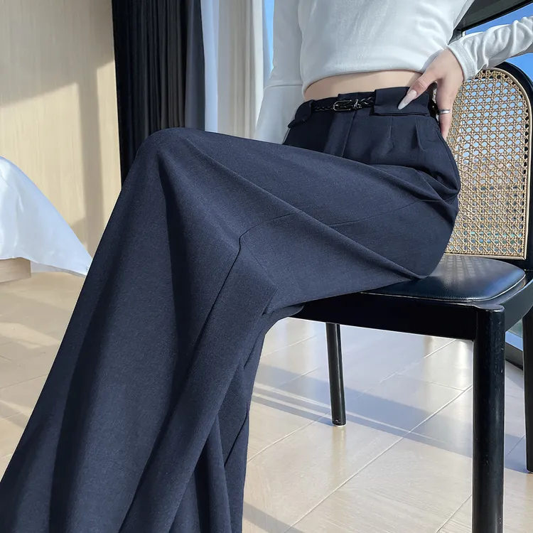 西装阔腿裤女秋季高级感垂感2025新款高腰韩系慵懒松弛感休闲长裤