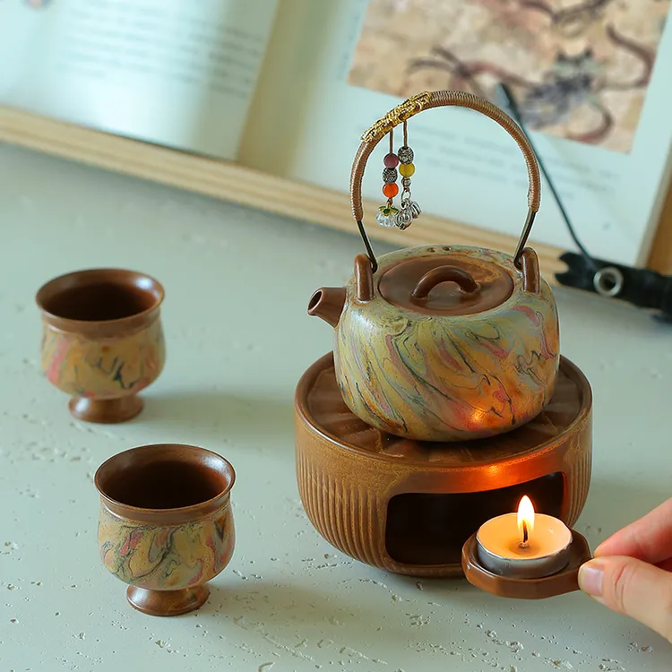 复古家用敦煌纯手工提梁温茶套装功夫茶具