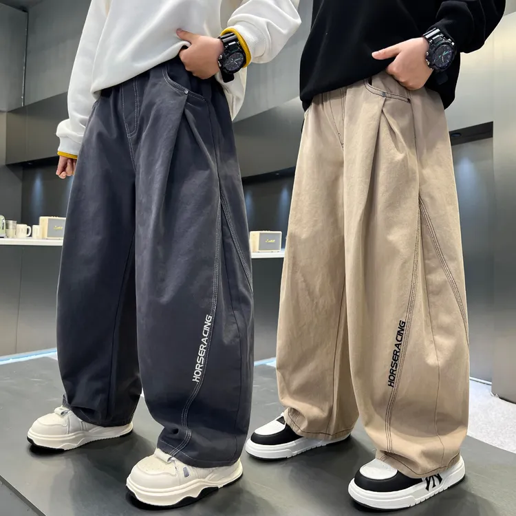 男童裤子春秋款2025新款中大童弯刀裤儿童休闲裤男孩秋季长裤潮牌