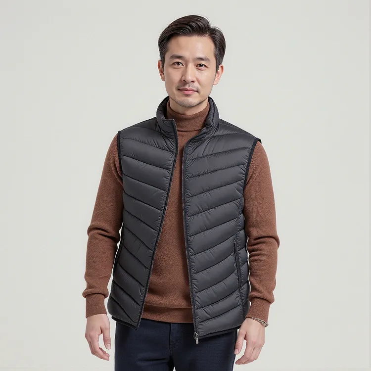 棉马甲男士大码保暖背心轻薄款加厚外穿立领马夹春秋冬季坎肩外套