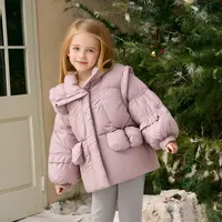 MOMOCO2024冬季新款女童韩版休闲纯色甜美90绒羽绒服75830102021