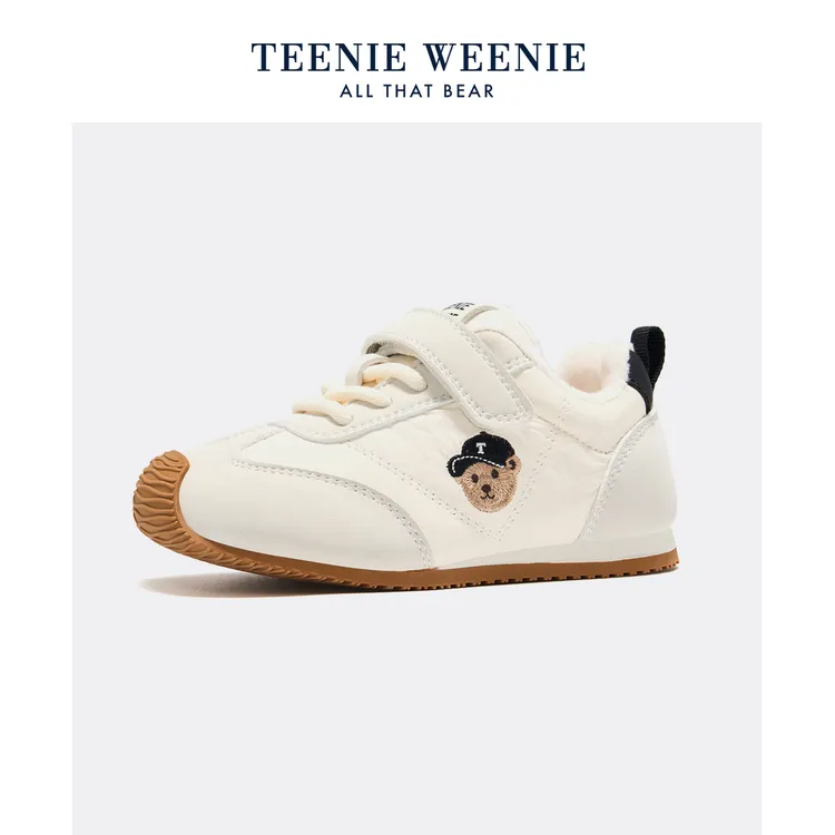 Teenie Weenie冬款加绒宝宝鞋儿童舒适学步鞋3/1弯折保暖防踢德训