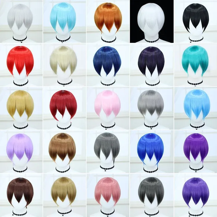 赛美万用cos假发30cm万用毛坯头皮顶打毛顶玫瑰网短款反翘假发