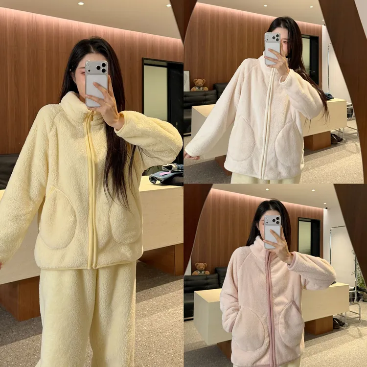 宿慕SUMU 冬季新款加厚保暖宽松居家服套装12-11舒适睡衣套装019