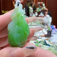 和田玉白加绿玉兰花未镶嵌