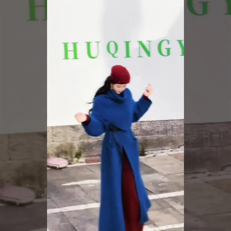 JCC【加州梦境】【送腰带】斗篷高领开衫时尚外套秋冬极简风女冬季外套