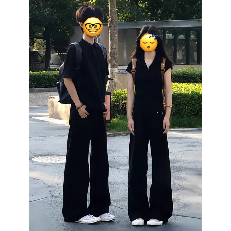 黑色cleanfit牛仔裤男潮牌美式高街显腿长裤子宽松窄版直筒微喇裤