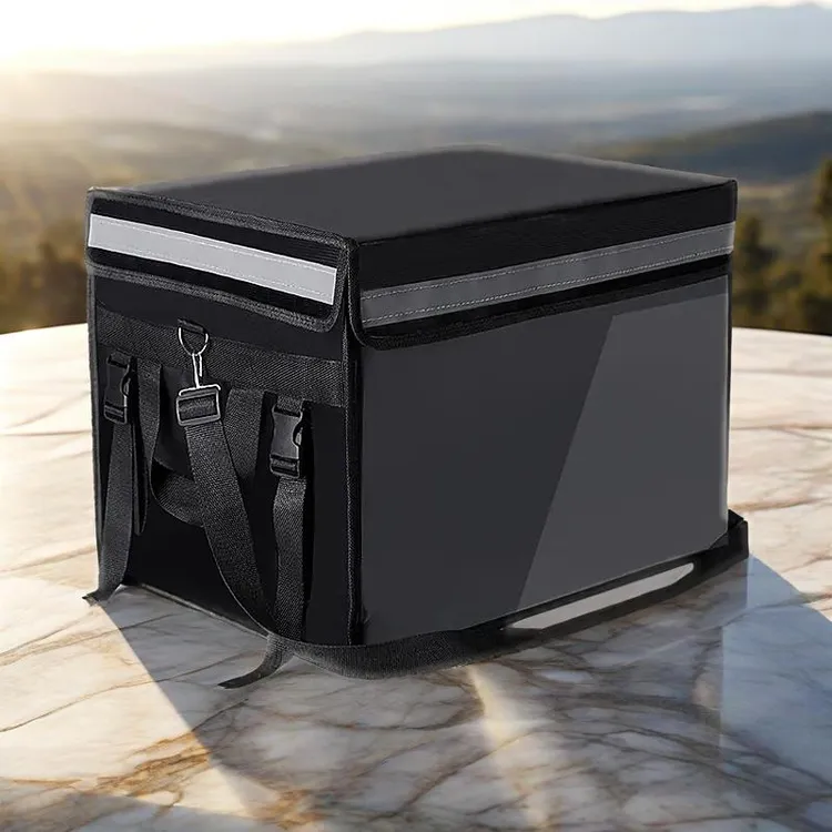 外卖保温箱送餐箱美团众包骑手外卖箱小型放前面跑腿商用摆摊黑箱