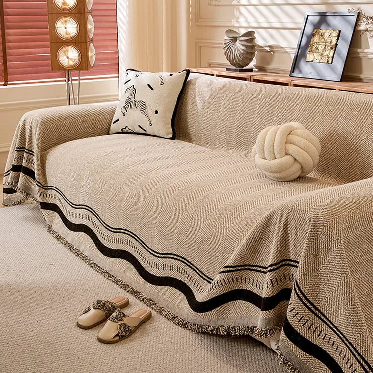 加厚雪尼尔现代轻奢沙发盖巾防猫抓可拆洗防尘四季通用沙发垫盖布