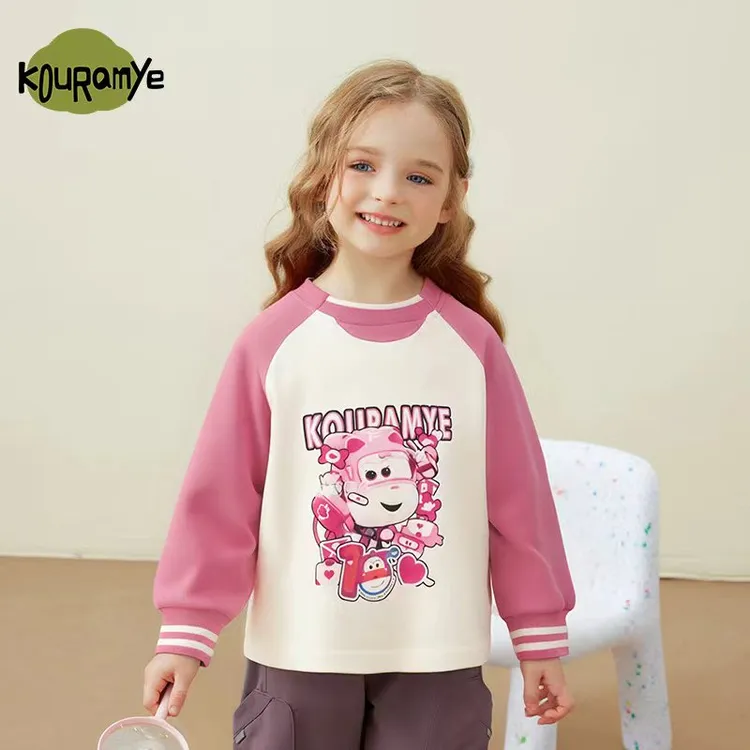 酷娃米2025年秋季新款超级飞侠卡通拼接撞色上衣20936