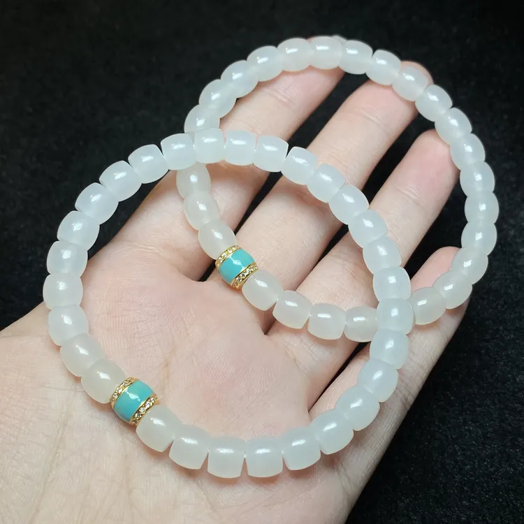 【小北严选】和田玉DIY单圈手串约6*6mm【多样性发一件】-AH09X994