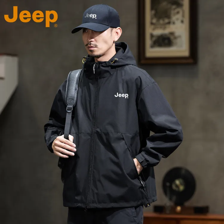 JEEP吉普户外冲锋夹克男士2025年春秋新款休闲宽松防水上衣外套男