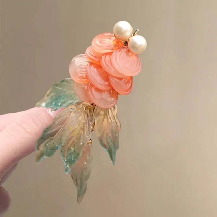 超仙金鱼锦鲤古风发夹女2025新款中式国风侧边碎发夹汉服拍照头饰