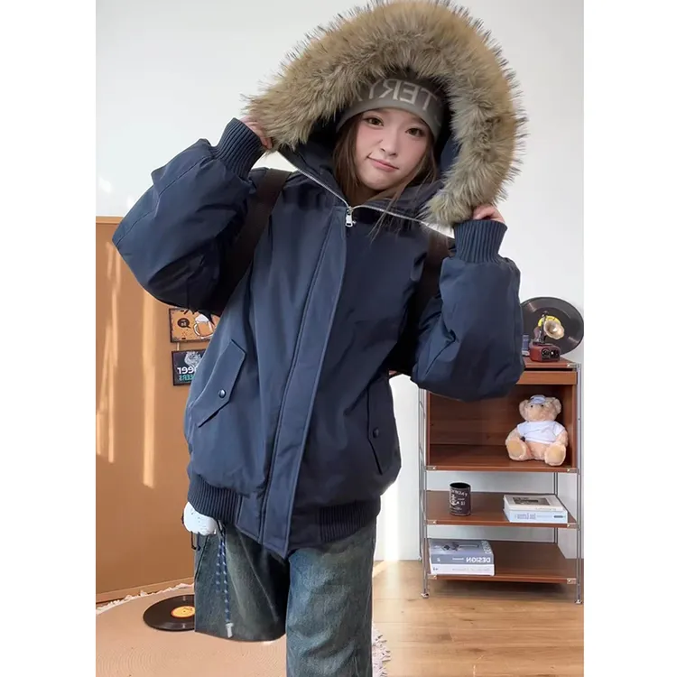 美式复古大毛领连帽棉服男冬季棉衣外套保暖棉袄派克服座山雕新款