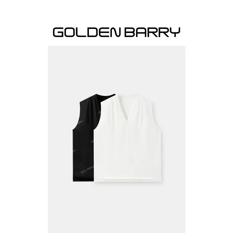 GOLDENBARRY「衣柜救星」时尚通勤V领背心气质简约感GB060307001