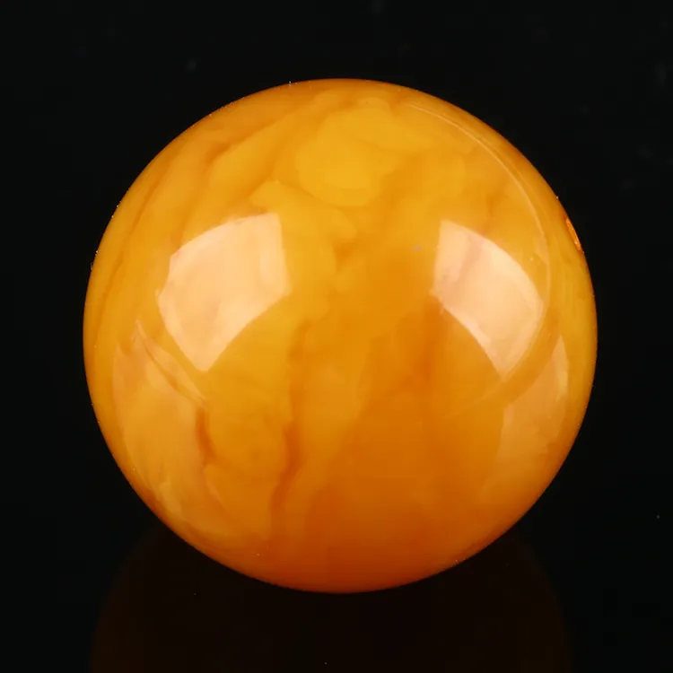 欧说珠宝新中式蜜蜡单珠鸡油红圆珠大尺寸文玩配珠配饰送男女