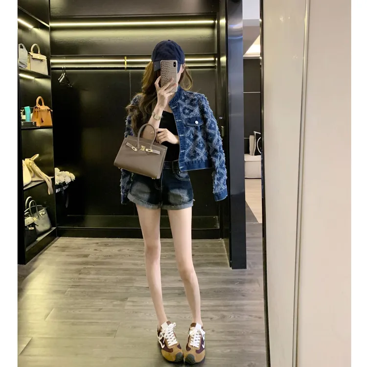 【现货】Leathercat牛仔外套女款秋季2025新款美式复古设计感上衣