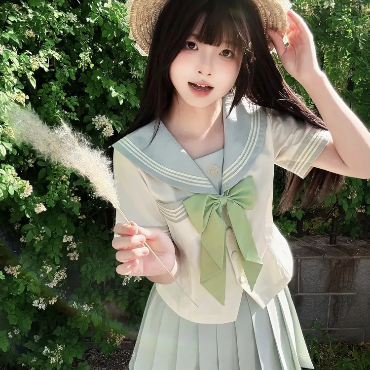 七月与糖 海盐甜茶 原创jk制服套装正版日系水手服学院风百褶裙女