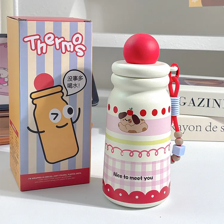 卡通水杯吸管保温杯不锈钢可爱女网红高颜值学生便携2025新款杯子