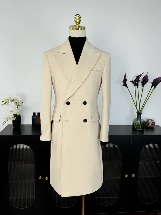 【西蒙曹】柴斯特大衣-男士秋冬时尚经典修身羊毛中长款双排扣