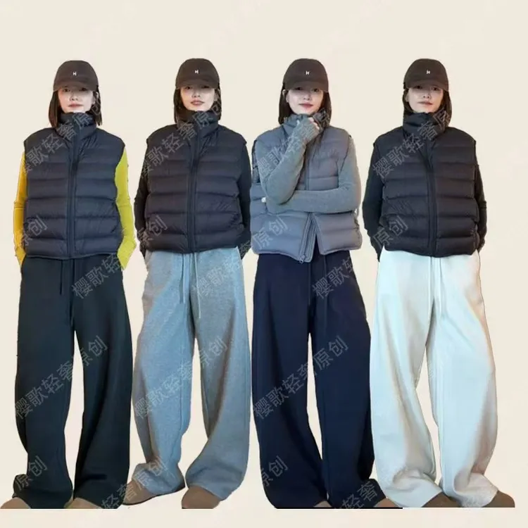 48小时内发冬款加绒韩版慵懒加厚时尚宽松阔腿裤糯米加绒裤D289JJ商品图